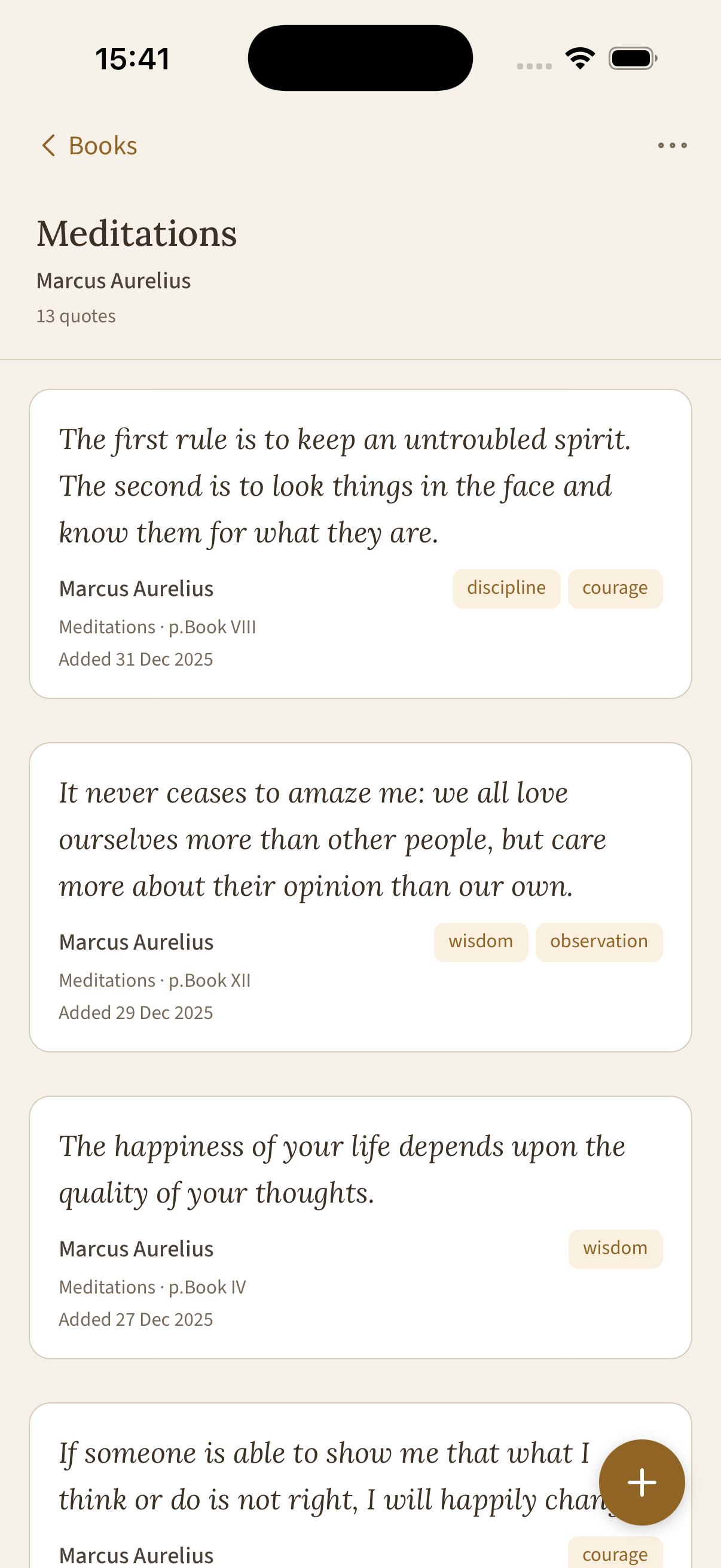 Books collection view