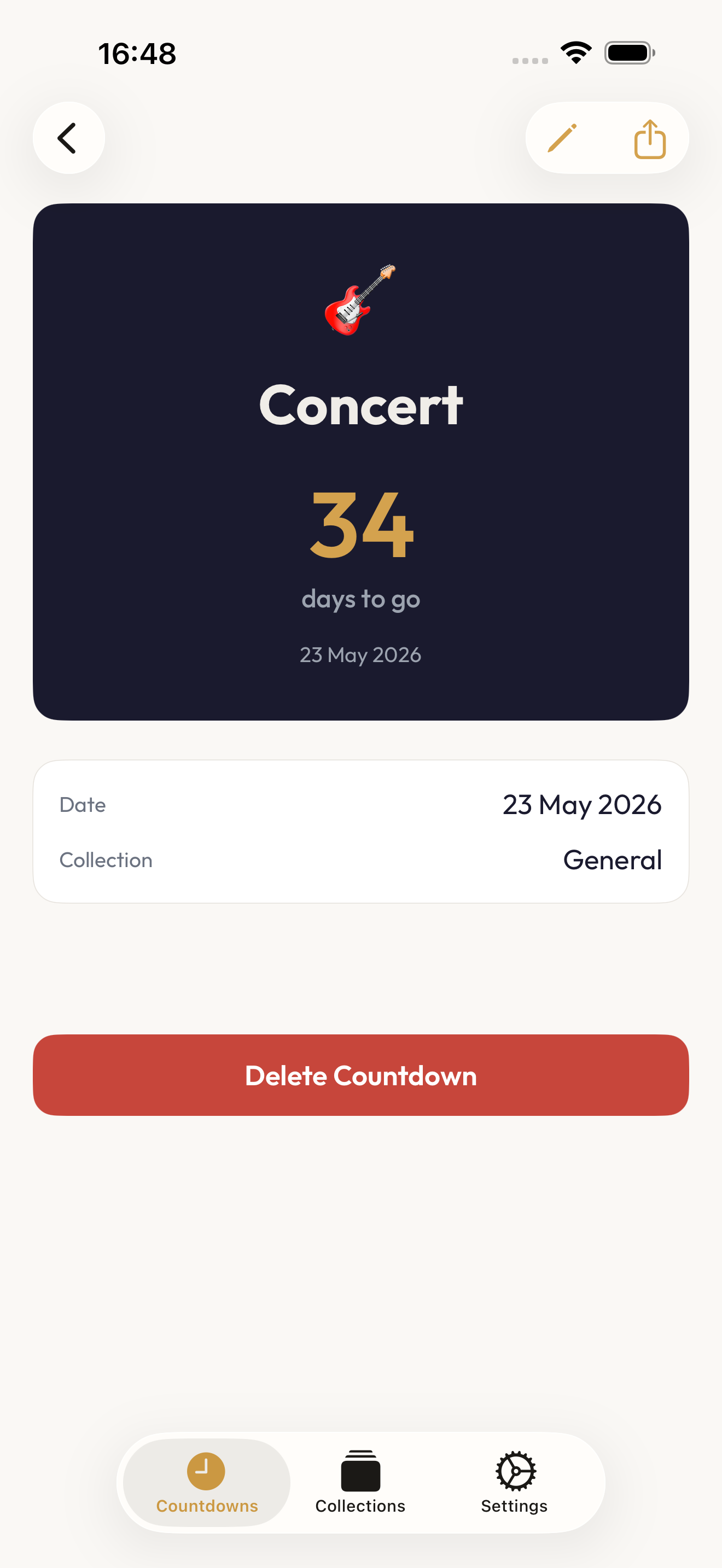 Countdown detail in Midnight style
