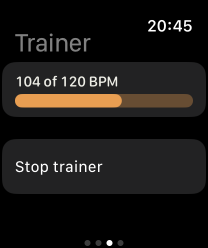 A trainer running on Apple Watch