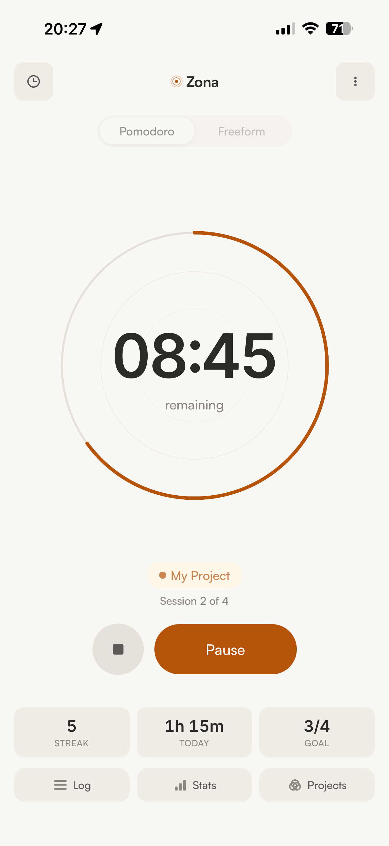 Focus Timer screen